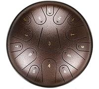 Tambor de lengua de acero, 12 pulgadas, 15 notas, instrumento de percusión con tecla C con bolsa de viaje y baquetas, cunas, libro tutorial, tambor manual para práctica de meditación, cobre,