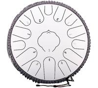 Tambor de Lengua de Acero 13 Pulgadas 15 Notas Instrumentos de Tambor de Acero para Niños,Instrumento de Percusión C-Key Handpan con Bolsa Suave, 2 Mazas de Tambor,I