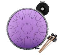 Tambor de Lengua de Acero 13 Pulgadas 15Notas C Chiave,Instrumento de Percusión Tambor de Mano para Niño con Mazos y Bolsa de Transporte,F