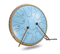 Tambor de lengua de acero, 14 pulgadas 15 notas D-tone Percussion Instrument Handpan Hand Drums Tankdrum con mazos de tambor, baquetas, libro de tutoriales, bolsa de transporte, pegatinas de notas