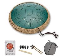 Tambor de lengua de acero, 14 pulgadas 15 notas D-tone Percussion Instrument Handpan Hand Drums Tankdrum con mazos de tambor, baquetas, libro de tutoriales, bolsa de transporte, pegatinas de notas