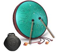 Tambor De Lengua De Acero, 14 Pulgadas 15 Notas Tonos D Percusión Instrumento Tambor de Mano Handpan Drum Handpan Con Bolsa De Transporte, Baquetas Y Cubierta Para Yoga, MeditacióN, Alivia el Estrés