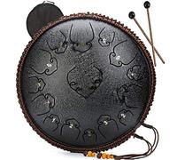 Tambor de Lengua de Acero, 15 Notas 14 Pulgadas Tambor de Mano, Percusión Instrumento Tankdrum con Mazos/Bolsa, para Meditación Yoga Sanación Sonora,A-04