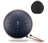 Tambor de lengua de acero, 15 notas, instrumento de percusión de 12.5 pulgadas con bolsa de mano, martillo de tambor, partituras y juego de dedos para meditación y yoga