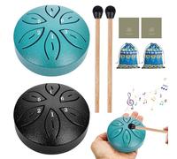 Tambor De Lengua De Acero,2 Piezas 6 Tonos Tambores De Hendidura Con Mazas,Tambor De Lengüeta De Acero,Instrumento De Percusión Handpan,Drum Handpan Para Yoga,Meditación,Alivia El Estrés