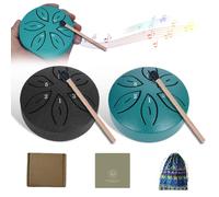 Tambor de lengua de acero, 2 unidades, 7,6 cm, 6 tonos, tambor de lengua de acero, con bolsa de tela, libro de música y mazo, lenguas de acero para meditación, yoga, curación de sonido
