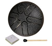 Tambor de lengua de acero, 3 pulgadas, 6 tonos, para jardín al aire libre, campana de lluvia con libro de música y mazo para meditación, yoga, curación de sonido, 7,5 x 4,5 cm