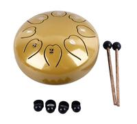 Tambor de lengua de acero, 6 pulgadas, 8 notas, tambores de chakra de lengua, mini meditación, carillón de lluvia, instrumento de percusión calmante para meditación de relajación (Amarilla)