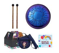 Tambor de lengua de acero, 8 notas, 5,5 pulgadas, teclas C, instrumento de percusión de tambor de acero con palo de tambor, libro de música for educación musical/1188 (Color : No Logo Star Blue)