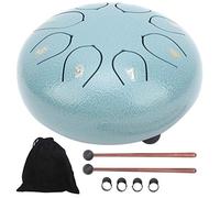 Tambor de Lengua de Acero, 8 Notas Lotus Etéreo Sánscrito Mano Pan con Bagpercussion Instrumento Musgo Azul 6in 2973103 para Camping, Meditación o Yoga