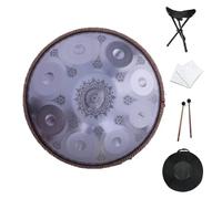 Tambor De Lengua De Acero, 9/10Notas 22 Pulgadas Mandala Percusión De Tambor Handpan, Harmonic Handpan Drum Con Bolsa De Viaje, Para La Meditación, Yoga Y Sanación Con Sonido(A,10 Notes)
