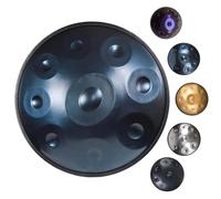 Tambor de Lengua de acero 9 notas 432 Hz/440 Hz D escala menor Handpan Drum Instrumento de percusión con bolsa de transporte, mazos, Soporte para handpan y paño antipolvo(Azul,432Hz)
