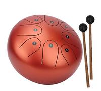 Tambor de Lengua de Acero C Tambor de Lengua de Acero, Llave de Tambor de Lengua Etéreo Sin Preocupaciones Sánscrito Mano Pan Instrumento de Percusión 8 Pulgadas (Orange)