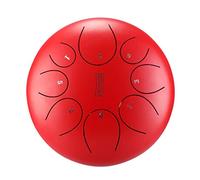 Tambor de lengua de acero de 10 pulgadas, 8 notas, melodía de tambor etéreo, juego de instrumentos de tambor con bolsa de transporte de tambor, 2 baquetas, libro tutorial y 4 púas de dedo (color: rojo