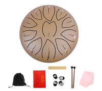Tambor de lengua de acero de 11 notas, pequeño, portátil, instrumento de percusión para meditaciones, instrumento de percusión etérea con baqueta para meditaciones