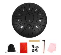 Tambor de lengua de acero de 11 notas, pequeño, portátil, instrumento de percusión para meditaciones, instrumento de percusión etérea con baqueta para meditaciones