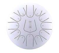 Tambor De Lengua De Acero De 12,5 Pulgadas, 13 Notas C Clave Handpan, Juegos De Instrumentos Con Bolsa De Viaje Acolchada, Libro, Mazos, Para Té De Terapia Musical De Meditación (Color : White)