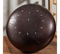 Tambor de lengua de acero de 12 pulgadas, 13 notas, instrumento de percusión con bolsa de concierto, mazos de tambor de libro de canciones inglés y púas de dedo para camping, meditación, educación