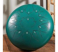 Tambor de lengua de acero de 12 pulgadas, 13 notas, instrumento de percusión con bolsa de concierto, mazos de tambor de libro de canciones inglés y púas de dedo para camping, meditación, educación