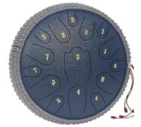 Tambor de lengua de acero de 12 pulgadas, 15 notas, instrumentos musicales, instrumento de percusión con bolsa suave, libro de música y 2 mazos para meditación (azul)
