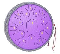 Tambor de lengua de acero de 12 pulgadas, 15 notas, instrumentos musicales, instrumento de percusión con bolsa suave, libro de música y 2 mazos para meditación (puper)