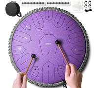Tambor de lengua de acero de 12 pulgadas, 15 notas, tambor de mano de acero, percusión para meditación, yoga, educación musical