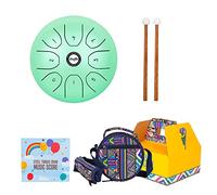 Tambor de lengua de acero de 14 cm, 8 notas, instrumento de percusión afinado, tambor de mano con bolsa, mazos de música, tambor de lengua de acero, 8 notas, 5.5 pulgadas, C, tambor de mano para
