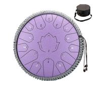 Tambor de lengua de acero de 15 notas de 13 pulgadas, tono C, bandeja de mano de glucófono, tambor de música etéreo para yoga (morado)