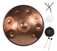 Tambor de lengua de acero de 22 pulgadas y 9 notas con bolsa, martillos, soporte y paño libre de polvo, kit de instrumentos de mano de 432 Hz