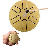 Tambor de lengua de acero de 3 pulgadas, 6 notas, mini tambores de mano, instrumento de percusión musical con baqueta y libro de música, instrumento de percusión para iluminación musical, camping o