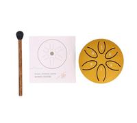 Tambor de Lengua de Acero de 3 Pulgadas y 6 Tonos, Mini Tambor de Mano para Meditación, Yoga, Educación Musical (GOLD)