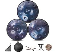 Tambor De Lengua De Acero De 432 Hz/440 Hz, Instrumento Handpan De 9/10/12 Notas, Tambor Hand Pan Para Adultos, Instrumento De Percusión Handpan De Acero De 22 Pulgadas(BLUE-9 NOTES,432Hz)