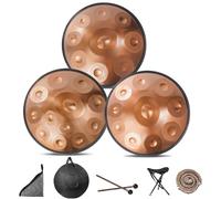 Tambor De Lengua De Acero De 432 Hz/440 Hz, Instrumento Handpan De 9/10/12 Notas, Tambor Hand Pan Para Adultos, Instrumento De Percusión Handpan De Acero De 22 Pulgadas(GOLD-12 NOTES,440Hz)