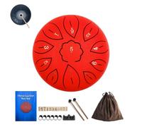 Tambor De Lengua De Acero De 6 Pulgadas, 11 Notas, Tono G, Instrumentos Musicales, Percusión De Tambor, Timbre De Lluvia Impermeable Con Bolsa Suave, Libro De Música, 2 Mazos(Red)
