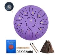 Tambor De Lengua De Acero De 6 Pulgadas, 11 Notas, Tono G, Instrumentos Musicales, Percusión De Tambor, Timbre De Lluvia Impermeable Con Bolsa Suave, Libro De Música, 2 Mazos(Purple)