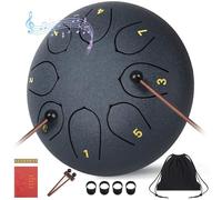 Tambor de lengua de acero de 6 pulgadas, 8 notas, instrumento de percusión musical, tambor de lluvia al aire libre, regalo para familiares y amigos