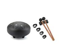 Tambor de lengua de acero de 6 pulgadas, instrumento de percusión de 8 notas con mazos de libro de canciones y 4 púas de dedo tambor de mano para meditación