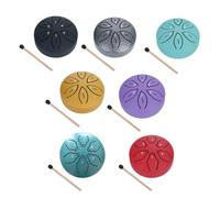 Tambor de lengua de acero de 6 tonos de 7,6 cm, mini tambor de mano con baquetas, instrumentos de percusión, accesorios musicales, regalos musicales en pulgadas al aire libre, lengua de tambor de