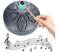 Tambor de lengua de acero de 7,6 cm, 6 notas, instrumento de percusión de mano para niños, educación musical con bolsa de transporte