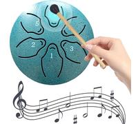 Tambor de lengua de acero de 7,6 cm, 6 notas, instrumento de percusión de mano para niños, educación musical con bolsa de transporte