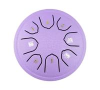 Tambor de lengua de acero de 8 tonos de 4,5 pulgadas, Mini tambores de mano, baquetas, pandereta de música con accesorios, instrumento(Purple)