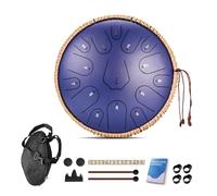 Tambor De Lengua De Acero En Do Mayor, Steel Hand Drums, Harmonic Handpan Drum, 14 Pulgadas 15 Notas Instrumento De Percusión De Acero Para Adultos, Percusión De Tambor Handpan Con Mazo(F)