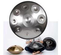 Tambor De Lengua De Acero, Handpan Drum Kurdo De 22 Pulgadas En D, Hand Drum Steel Drum Percusión De 9/10/12 Notas, Instrumento De Tambor De Mano De 432 Hz/440 Hz(Silver,10 notes(432Hz))