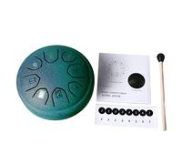 Tambor de Lengua de Acero, Instrumento de Percusin de 13 Notas, Llave C, con Mazos y Bolsa de Transporte para Viajar, Acampar, Meditar (GREEN