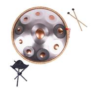 Tambor De Lengua De Acero - Instrumento De Percusión Handpan De 432 Hz/440 Hz En Re Menor, Con Soporte, Bolsa De Pan Suave Y Mazos Para Educación Musical, Reuniones Y Presentaciones(Gold -440Hz,10 not