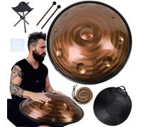 Tambor De Lengua De Acero, Instrumento Profesional En Re Menor, 432 Hz/440 Hz Percusión De Tambor Handpan, Percusión Armónica Con Sonido Etéreo, Handpan Drum(A,10Notes(440Hz))