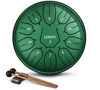 Tambor de lengua de acero, LEKATO 6 pulgadas 11 notas D Major Instrumento de percusión Handpan Drum de música para meditación, yoga, educación musical, Jade Verde