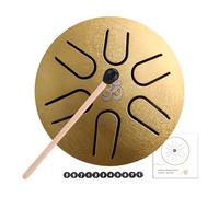 Tambor de lengua de acero, lenguas de acero de 3 pulgadas, 6 tonos, tambor de lengua, instrumento de percusión, con mazorcas, meditación, yoga, sanación de sonido