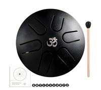 Tambor de lengua de acero - Notas de lluvia, tambor de mano | Instrumento de percusión con baquetas, picks de dedos, bolsa de transporte y libro de música, tambor de meditación para yoga y sanación