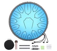 Tambor de lengua de acero para adultos: juego de 15 notas de 12 pulgadas con bolsa y libro de música, instrumentos musicales de percusión curativa para meditación y yoga (azul)